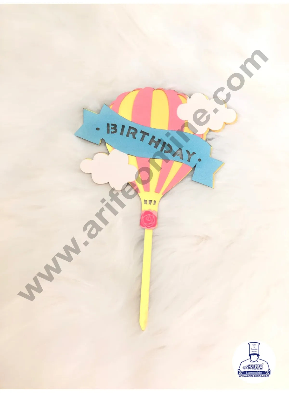 CAKE DECORβ’ 5 Inch Imported Printed Cake and Cupcake Topper - Birthday Hot Balloon Cutout
