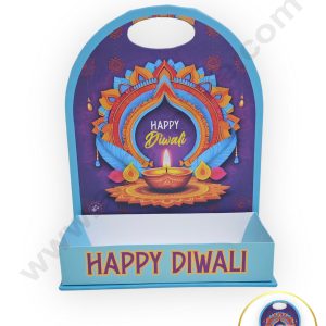 Happy Diwali Foldable Hamper Stand -Sky Blue- 1Pc- CAKE DECOR™
