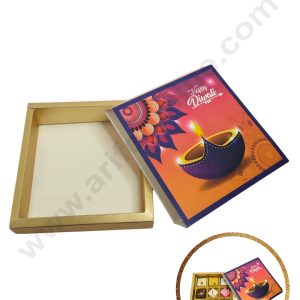 9 Cavity Diwali Sliding Chocolate Box Without Cavity - Orange (10 Pcs Pack) - CAKE DECOR™