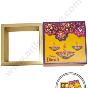 4 Cavity Diwali Sliding Chocolate Box Without Cavity - Light Orange  (10 Pcs Pack) - CAKE DECOR™