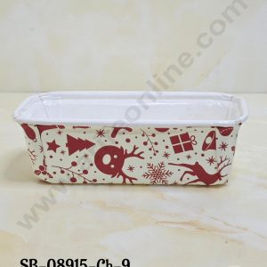 CAKE DECOR™ Bake & Serve Paper Baking Mould - Christmas Theme  Plum Cake Mould - off white (10 Pcs Pack)(Design-09)