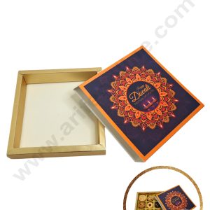 9 Cavity Diwali Sliding Chocolate Box Without Cavity - Purple (10 Pcs Pack) - CAKE DECOR™