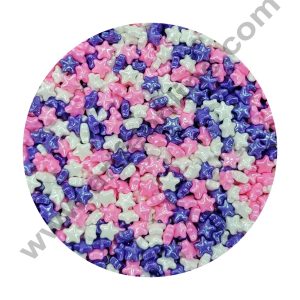 CAKE DECOR™ Sugar Candy - Multi Color Star Pink White Purple Sprinkles and Candy - 500 gm