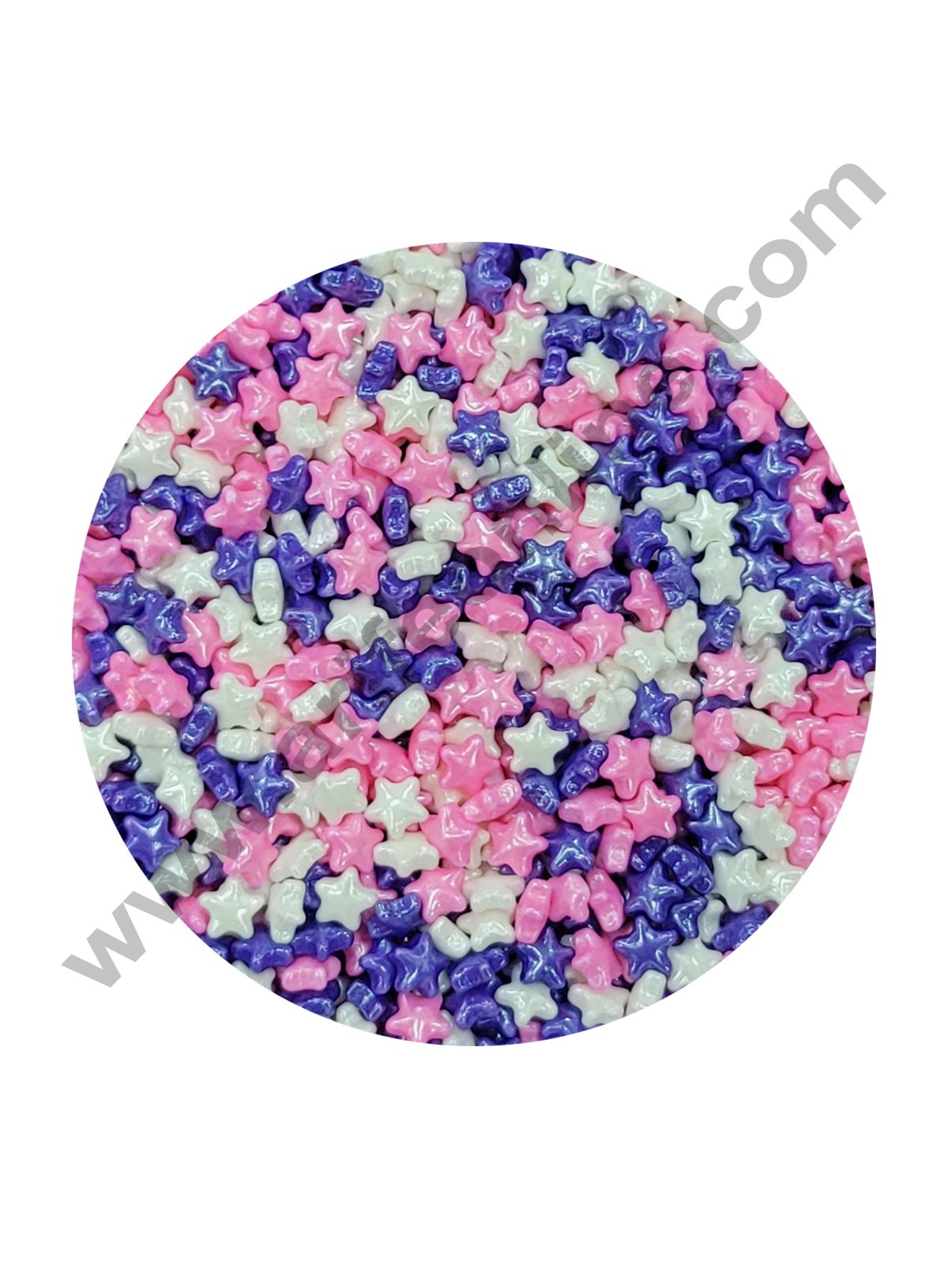 CAKE DECORβ’ Sugar Candy - Multi Color Star Pink White Purple Sprinkles and Candy - 500 gm
