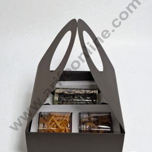 Round Handle Hamper Box With Cavity (Army Green)  | Gift Box | Gift Bag With Handle (1 Pc Pack) -  CAKE DECOR™