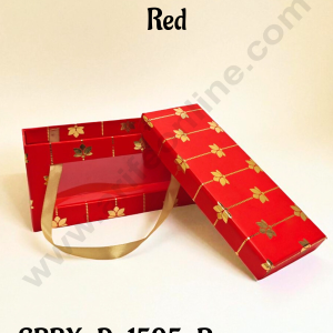Premium 3 Jar Gift Box with Handle – Red | Decorative Hard Box for Gifting & Storage (20 X 8 X 10 cm) - CAKE DECOR™