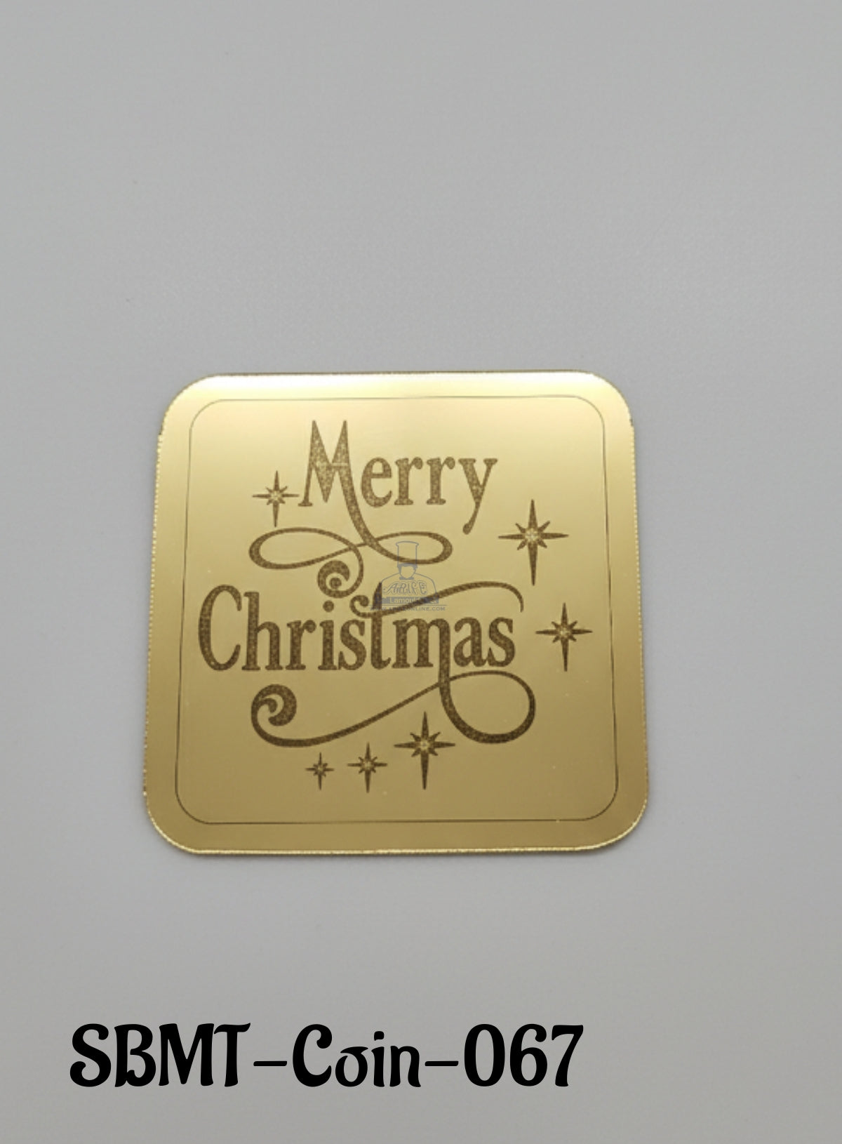 CAKE DECOR™ Acrylic Merry Christmas Coin Topper for Cake and Cupcakes (SBMT-Coin-067)| 1 Piece |