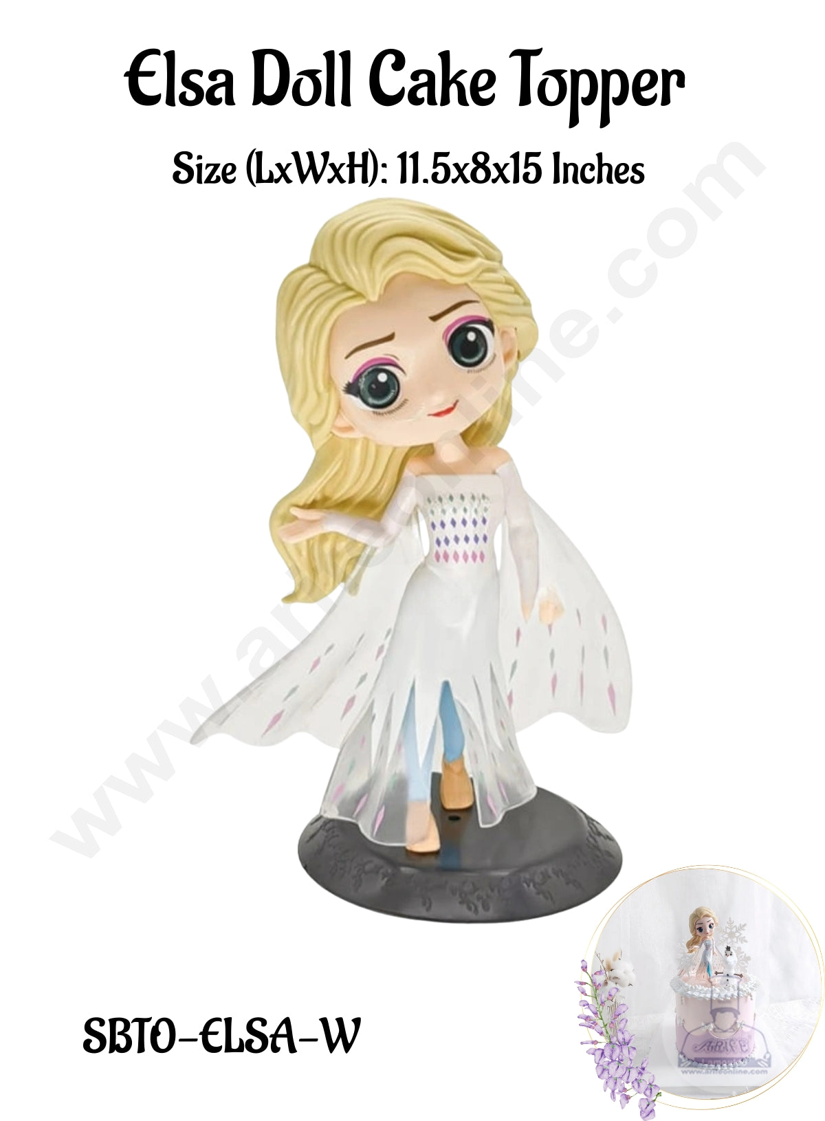 Disney Frozen Queen Elsa Princess | Doll Cake Topper | DIY Cake Decoration Accessories - 1 Pc - CAKE DECORβ’