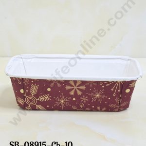 CAKE DECOR™ Bake & Serve Paper Baking Mould - Christmas Theme  Plum Cake Mould -  Brown (10 Pcs Pack)(Design-10)