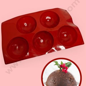 CAKE DECORβ’ 5 Cavity Half Sphere Shape Silicone Mould | Small Half Pinata - (SBSM-LBM-05)