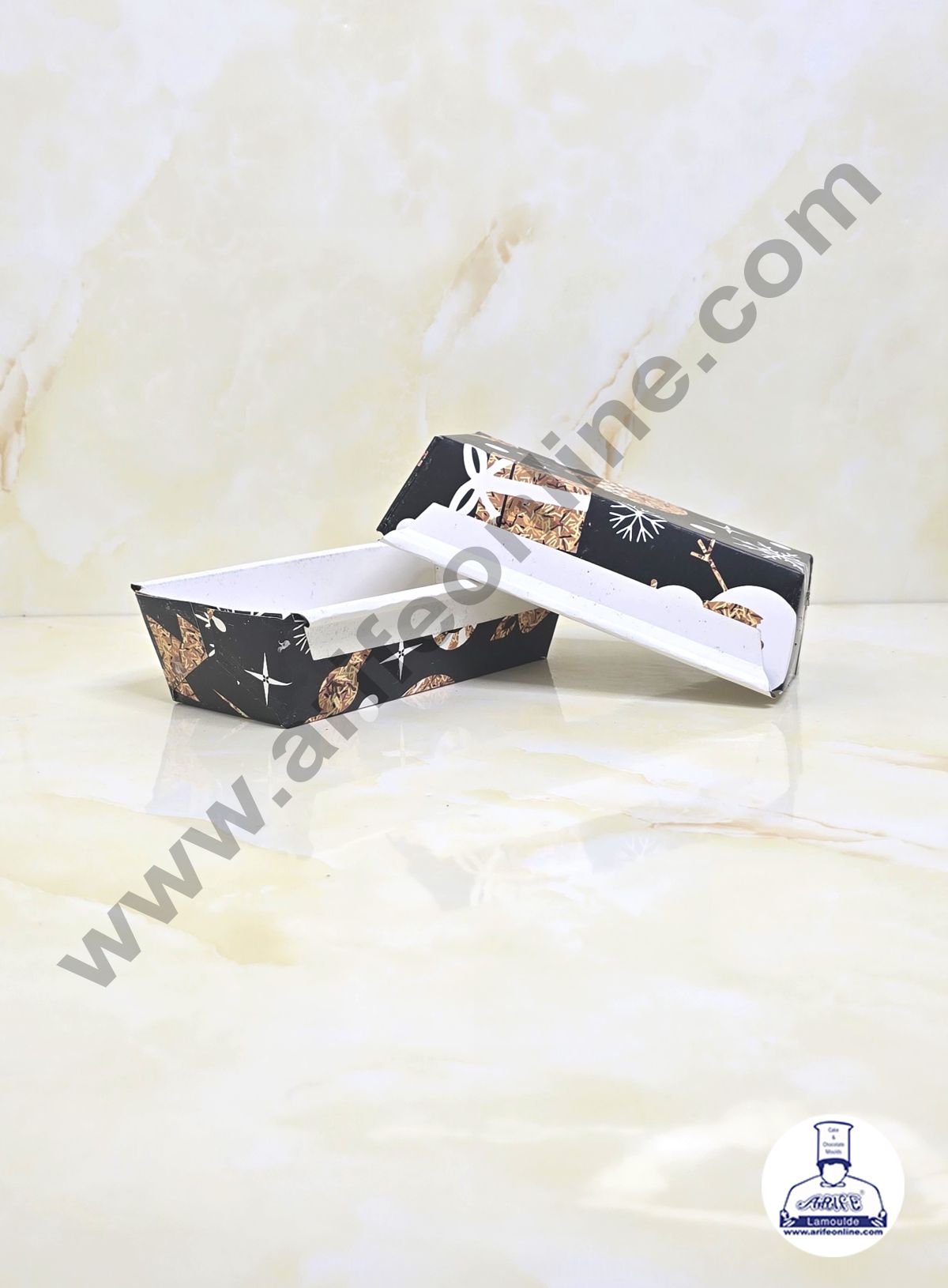 CAKE DECORβ’ Bake & Serve Paper Baking Mould - Christmas Theme Plum Cake Mould (10 Pcs Pack)(Design -01)