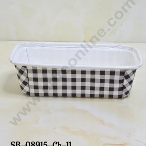 CAKE DECOR™ Bake & Serve Paper Baking Mould - Christmas Theme  Plum Cake Mould -  B/W checks  (10 Pcs Pack)(Design-11)