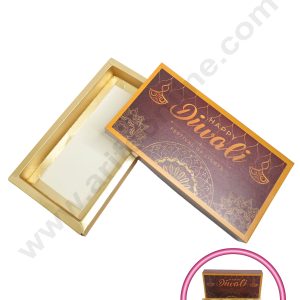 8 Cavity Diwali Sliding Chocolate Box Without Cavity - Brown (10 Pcs Pack) - CAKE DECOR™