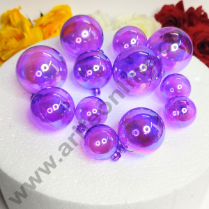 CAKE DECOR™ Purple Crystal Bubble Balls Topper For Cake and Cupcake Decoration - Purple ( 12 pcs Pack )
