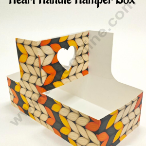 Heart Handle Hamper Box with Stylish Printed Design | Gift Box | Gift Box With Heart Handle (1 Pcs Pack) CAKE DECOR™
