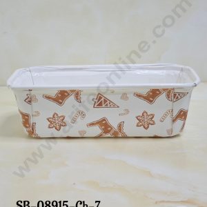 CAKE DECORβ’ Bake & Serve Paper Baking Mould - Christmas Theme Plum Cake Mould (10 Pcs Pack)(Design-07)