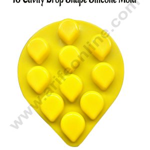 CAKE DECOR™ 10 Cavity Drop Shape Silicone Chocolate Mold | Candy Mousse jelly Mold
