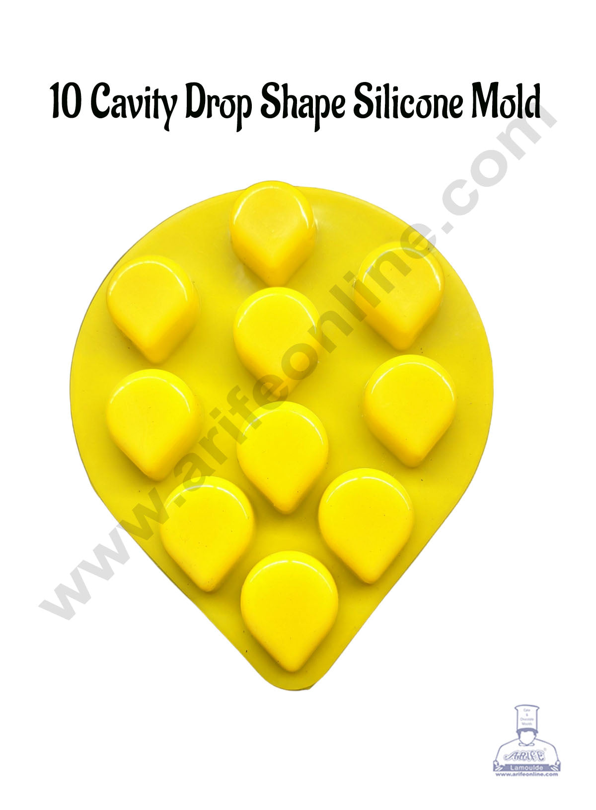 CAKE DECOR™ 10 Cavity Drop Shape Silicone Chocolate Mold | Candy Mousse jelly Mold
