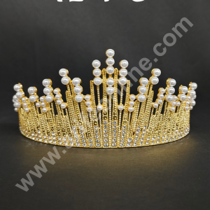 CAKE DECOR™ Birthday Cake Crown Chandelier Design Cake Topper Wedding, Cake Decoration For King, Queen, Prince & Princess Party Wedding Hair Accessories