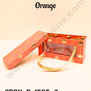 Premium 3 Jar Gift Box with Handle – Orange | Decorative Hard Box for Gifting & Storage (20 X 8 X 10 cm) - CAKE DECOR™