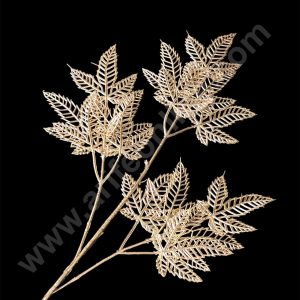 CAKE DECOR™ Golden Artificial Vintage Flower Leaf | Decorative Item For Cake Decoration- 1 Stick
