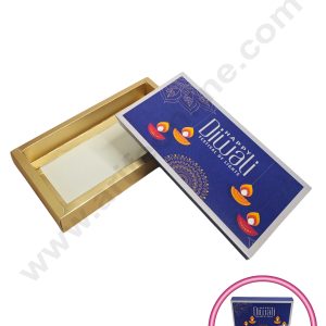 8 Cavity Diwali Sliding Chocolate Box Without Cavity - Royal Blue (10 Pcs Pack) - CAKE DECOR™