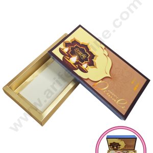 8 Cavity Diwali Sliding Chocolate Box Without Cavity - Sky Blue (10 Pcs Pack) - CAKE DECOR™