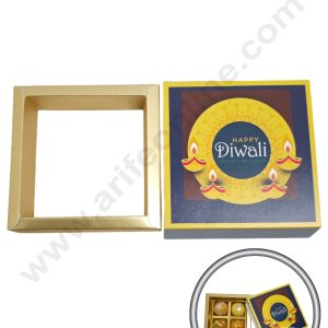 4 Cavity Diwali Sliding Chocolate Box Without Cavity - Royal Blue (10 Pcs Pack) - CAKE DECOR™