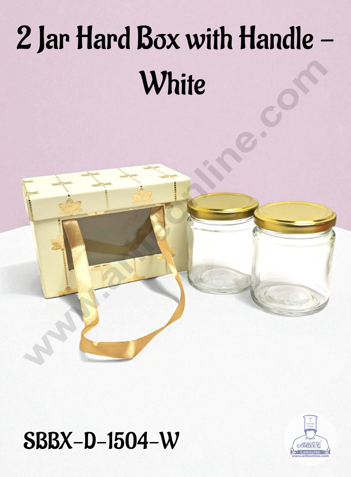 Premium 2 Jar Gift Box with Handle β White | Decorative Hard Box for Gifting & Storage (14 x 8 x 10 cm) - CAKE DECORβ’