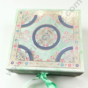 Green Traditional Foldable Hard Hamper Box With Ribbon | Gift Box | Present Box - 1 Pc - CAKE DECORβ’