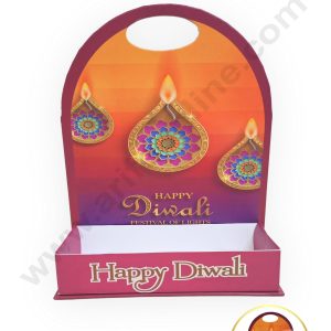 Happy Diwali Foldable Hamper Stand -Maroon- 1Pc- CAKE DECORβ’