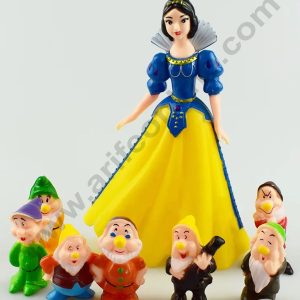 CAKE DECOR™ 8 Pcs Set Disney Princess snow White and the Seven Dwarfs Toys for Cake Toppers(SB-T-SL-0539)