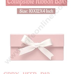 CAKE DECORβ’ Baby Pink Color Folding Hard Hamper Box with ribbon | 10X12X4 Inch | Gift Box | Present Box - 1 Pc | (SBBX-HFFB-D13)