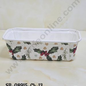 CAKE DECOR™ Bake & Serve Paper Baking Mould - Christmas Theme  Plum Cake Mould - Holy Leaves  (10 Pcs Pack)(Design-13)