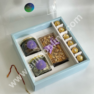 CAKE DECOR™ Platter Box for Dessert / Savoury | Chocolate Box Hamper Box 1 Pcs Pack - Blue