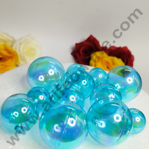CAKE DECOR™ Light Blue Crystal Bubble Balls Topper For Cake and Cupcake Decoration - Light Blue ( 12 pcs Pack )