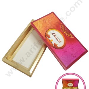 8 Cavity Diwali Sliding Chocolate Box Without Cavity - Pink (10 Pcs Pack) - CAKE DECOR™