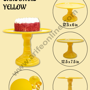 CAKE DECOR™ Adjustable Plastic Cake Stand | Cupcake Stand | Display Stand - Yellow