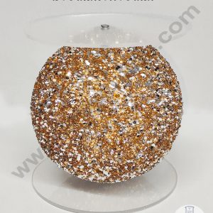 CAKE DECOR™ Golden Spot Crystal Glass Mosaic Disco Ball Cake Spacer For Cake and Cupcake Decoration - 6 X 6 Inch