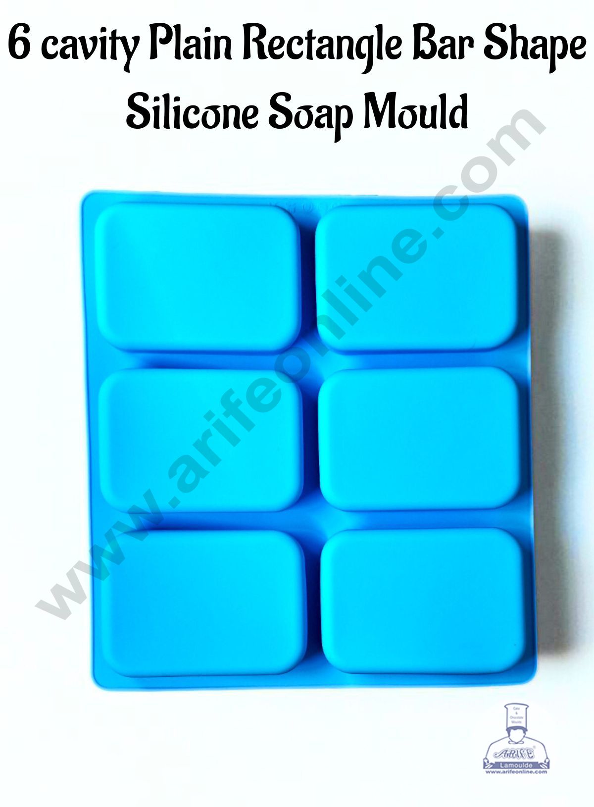 6 cavity Plain Rectangle Bar Shape Silicone Soap Mould - CAKE DECORβ’