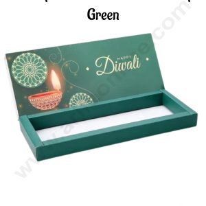 12 Cavity Diwali Sliding Hamper Box Without Cavity - Green (1 Piece Pack) - CAKE DECOR™