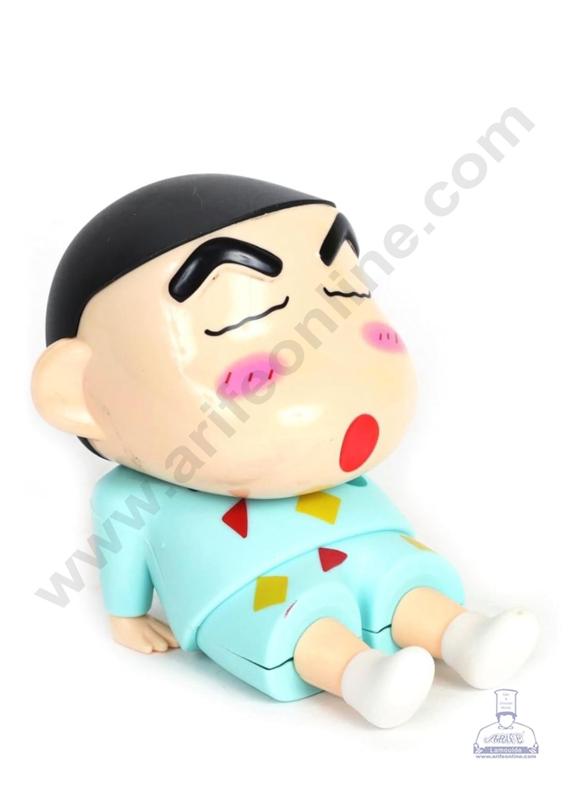 Cute Shinchan Sitting Cartoon Character Toy | Cake Topper - Blue - CAKE DECORβ’
