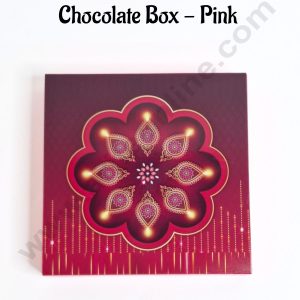 9 Cavity Traditional Sliding Chocolate Box With Cavity - Pink (10 Pcs Pack) - CAKE DECORβ’