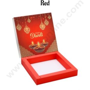 9 Cavity Diwali Sliding Hamper Box Without Cavity - Red (1 Piece Pack) - CAKE DECORβ’