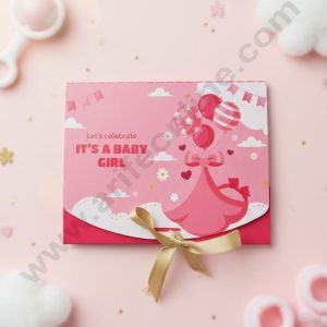 Little Arrival — Baby Girl Gift Box │ baby Shower gift box │Pink │17.5 cm × 14 cm × 5 cm │ SBBX-PB-BG-01 │ CAKE DECOR™