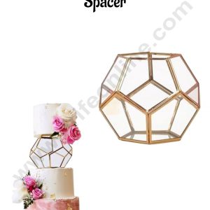 Geometric Pentagon Glass Cake Spacer 7.5 inch X 6 inch Clear Cake Display Spacer - CAKE DECOR™