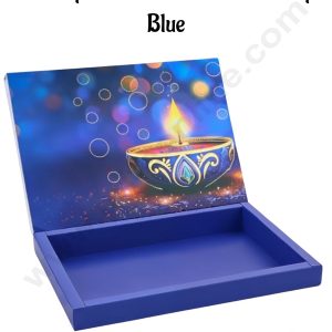 24 Cavity Diwali Sliding Hamper Box Without Cavity - Blue (1 Piece Pack) - CAKE DECOR™