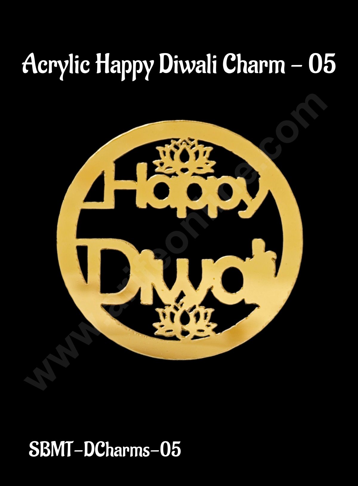 Cake Decor™ Acrylic Happy Diwali Charms For Hampers Cake and Cupcakes Toppers - 1 Piece (SBMT-DCharms-05)
