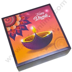 Diwali Sliding Hamper Box (7 x 7 x 3 inches) - Dark Violet (10 Pcs Pack) - CAKE DECOR™