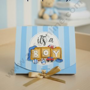"It's a Boy" baby shower gift box │ baby boy gift box │Pastel sky blue │17.5 cm × 14 cm × 5 cm │ SBBX-PB-BB-01 │ CAKE DECOR™